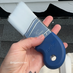 Load image into Gallery viewer, ergonomic blue handle paintbrush that fits in the palm of your hand paint brush

